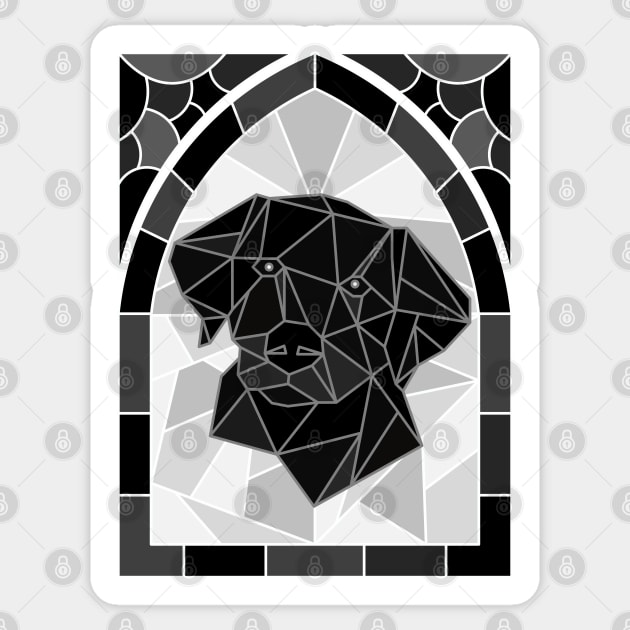 Stained Glass Black Labrador Retriever Sticker by inotyler